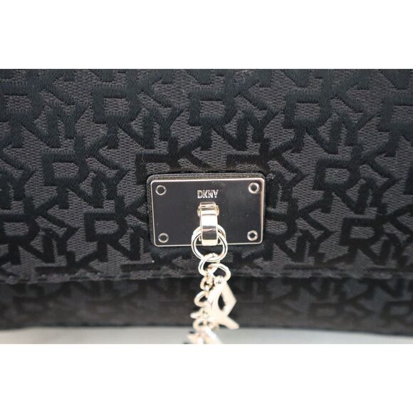 DKNY R313FE83 Women's Black Cleo Jacquard Print Chain Strap Shoulder Bag - Picture 9 of 16